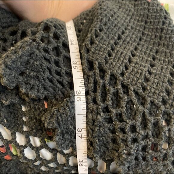 ⭐ 3/$15 Vintage Y2K Moda International XS Cotton Black Crochet Boho Midi Dress - Picture 10 of 10